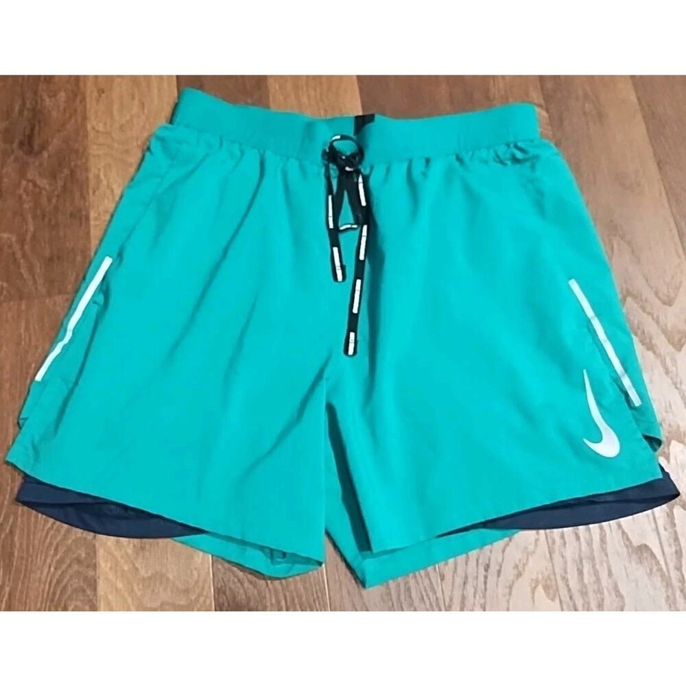 Nike Dri-Fit Running Women’s Small Kelly Green Long Line Athletic Lined Shorts